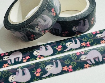 ¡NUEVO TAMAÑO! Cinta Washi de Perezoso Adorable ~ 1 Rollo ~ 15 mm x 10 m (33 pies)