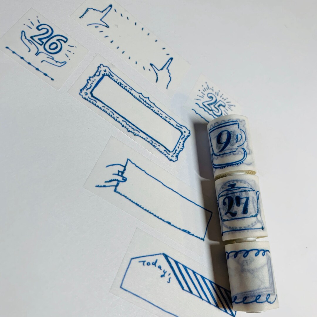 BULLET JOURNAL LABELS Easy Tear Maste Washi Tape Rolls for Notebooks ...