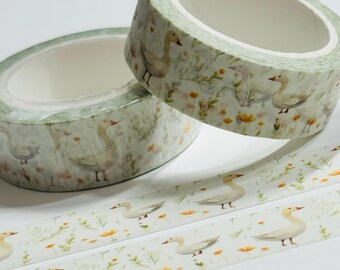 STROLLING GEESE AMONG The Daisies Washi Tape ~ 1 Roll ~ 15mm x 10m (33 Feet)