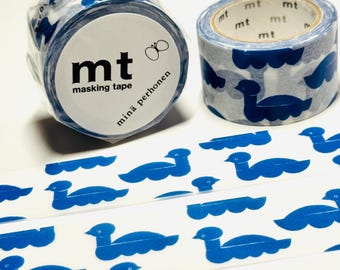 AVES MARINAS EN AZUL por Mina Perhonen Cinta Washi Mt ~ 1 rollo ~ 25 mm x 7 m (23 pies)