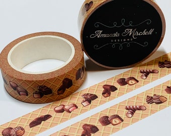 BOX Of CHOCOLATES VALENTINE Custom Washi Tape ~ 1 Roll ~ 15mm x 10m (33 Feet)