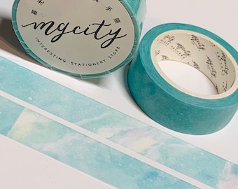 Cinta washi MINT ICE GALAXY Cielos con inclusiones ahumadas blancas ~ 1 rollo ~ 15 mm x 8 m (26 pies)