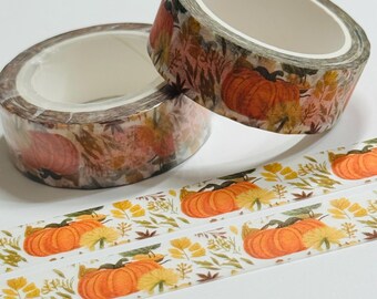 SEASONAL FALL PUMPKIN Patch Fall Washi Tape ~ 1 Roll ~ 15mm x 10m (33 Feet)