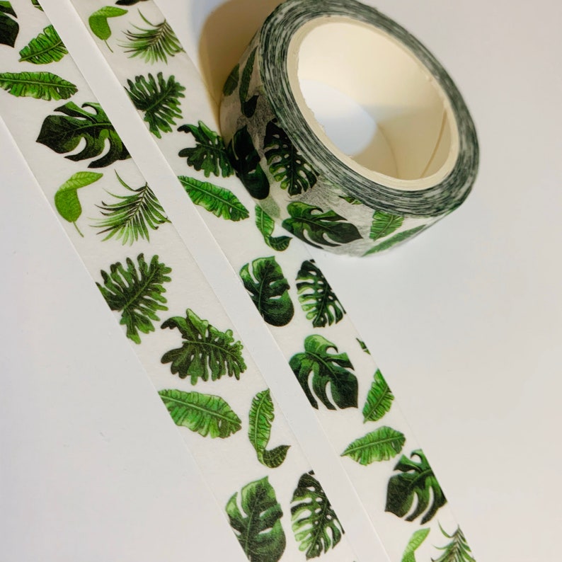 TROPICAL JUNGLE LEAVES Washi Tape 1 Roll 15mm x 5m 16 Etsy