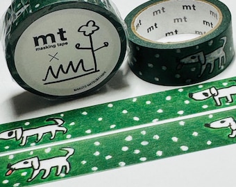 PASEO POR LA AVENIDA Cinta adhesiva decorativa Dog Mt Washi ~ 1 rollo ~ 15 mm x 5 m (16 pies)
