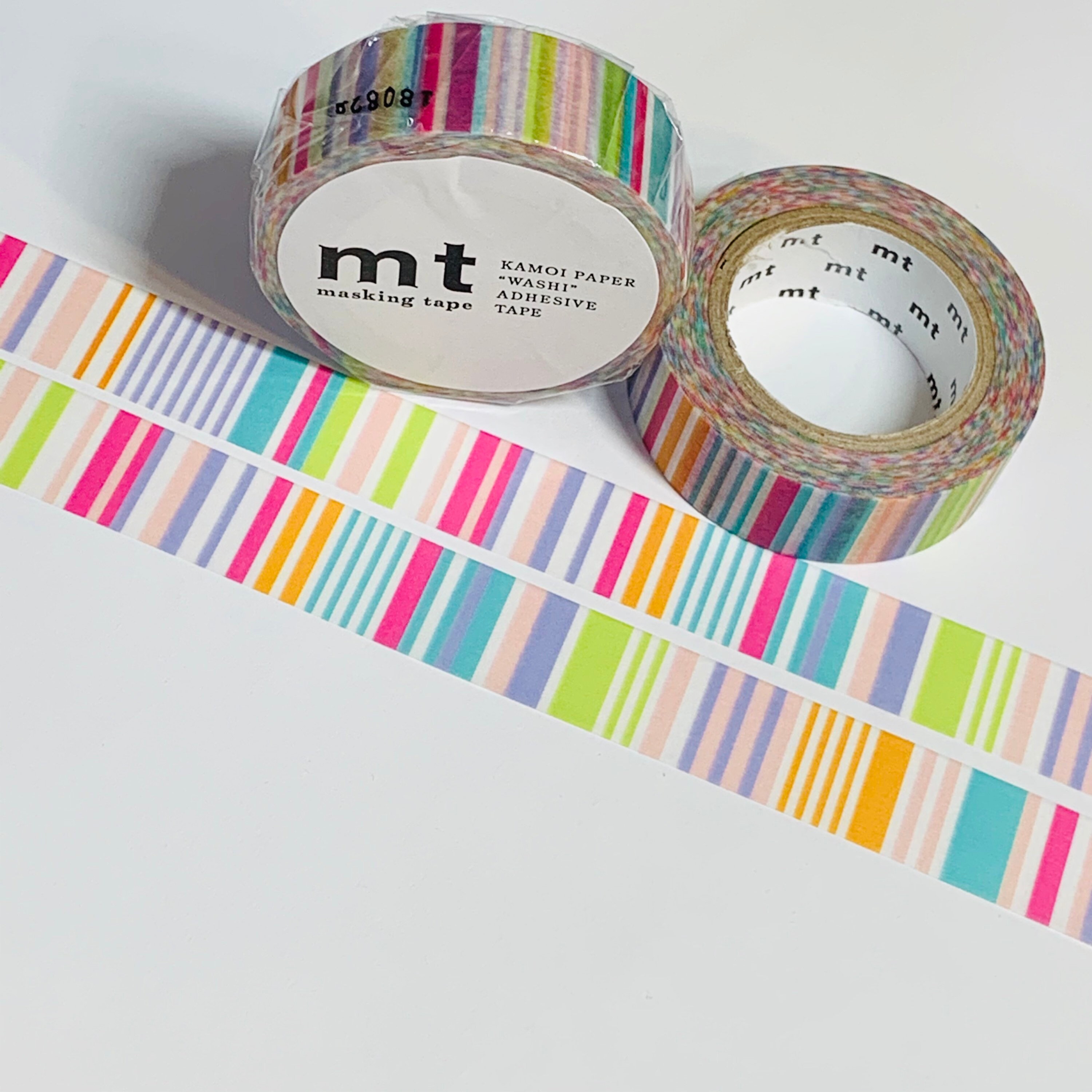 PASTEL BORDER MULTI Stripes Mt Washi Tape 1 Roll 15mm X Etsy