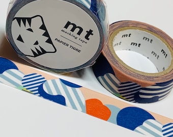 Cinta Washi PAPIER TIGRE CLOUDS Mt - 1 rollo - 15 mm x 7 m (23 pies)