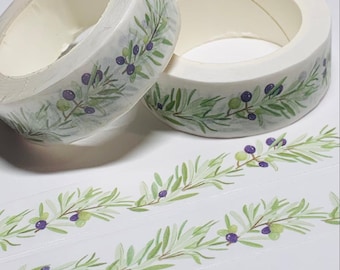 BLACK OLIVE TREE Leaves Washi Tape ~ 1 Roll ~ 15mm x 10m (33 Feet)