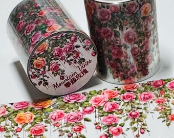 CLIMBING ROSES & VINES Pet Washi Tape ~ 1 Roll ~ 50mm x 2m (7 Feet)