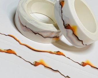 SCORCHED & BURNING PAPER Washi Tape ~ 1 Roll ~ 15mm x 10m (33 Feet)