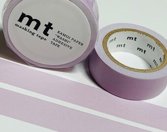 Cinta Washi Mate Color Morado Frambuesa Pastel ~ 1 Rollo ~ 15 mm x 7 m (23 Pies)