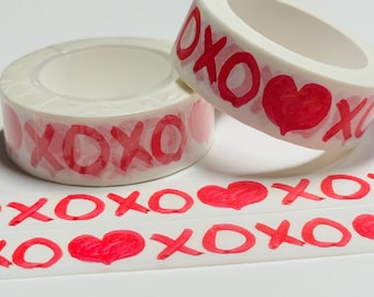 GRAFFITI X'S & O'S VALENTINE Washi Tape ~ 1 Roll ~ 15mm x 10m (33 Feet)