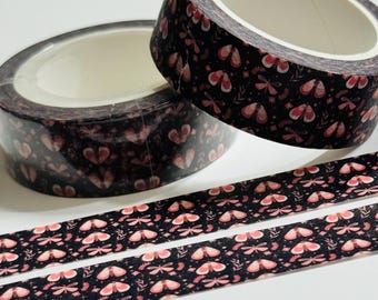 A WHISPER Of FLUTTERING Moths Fall Washi Tape ~ 1 Roll ~ 15mm x 10m (33 Feet)