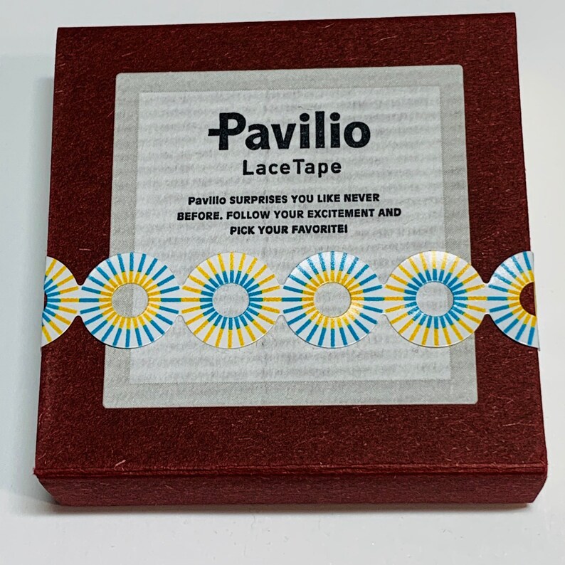 PAVILIO SUN RAYS Die Cut Thin Lace Washi Tape ~ 1 Roll ~ 10mm x 6m 20 Feet