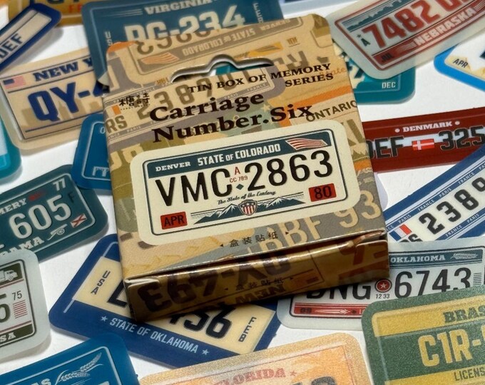 GLOBAL LICENSE PLATES Peelable Stickers ~ 45 Pieces ~ Each Sticker is ...
