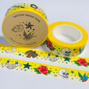 TATTOO ARTIST FAVORITES Washi Tape ~ 1 Roll ~ 15mm x 10m (33 Feet)