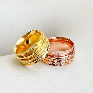 Flower Spinner Ring for Women, Silver Spinner Rings,  Spinner Rings for women, Thumb Ring, Meditation ring, Gift for her, Women ring