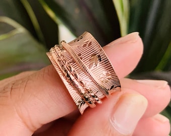 Handmade Rose Gold spinner Ring, Designer Ring, Statement Ring, Women Ring, Bohemian Ring, Gifts For Her