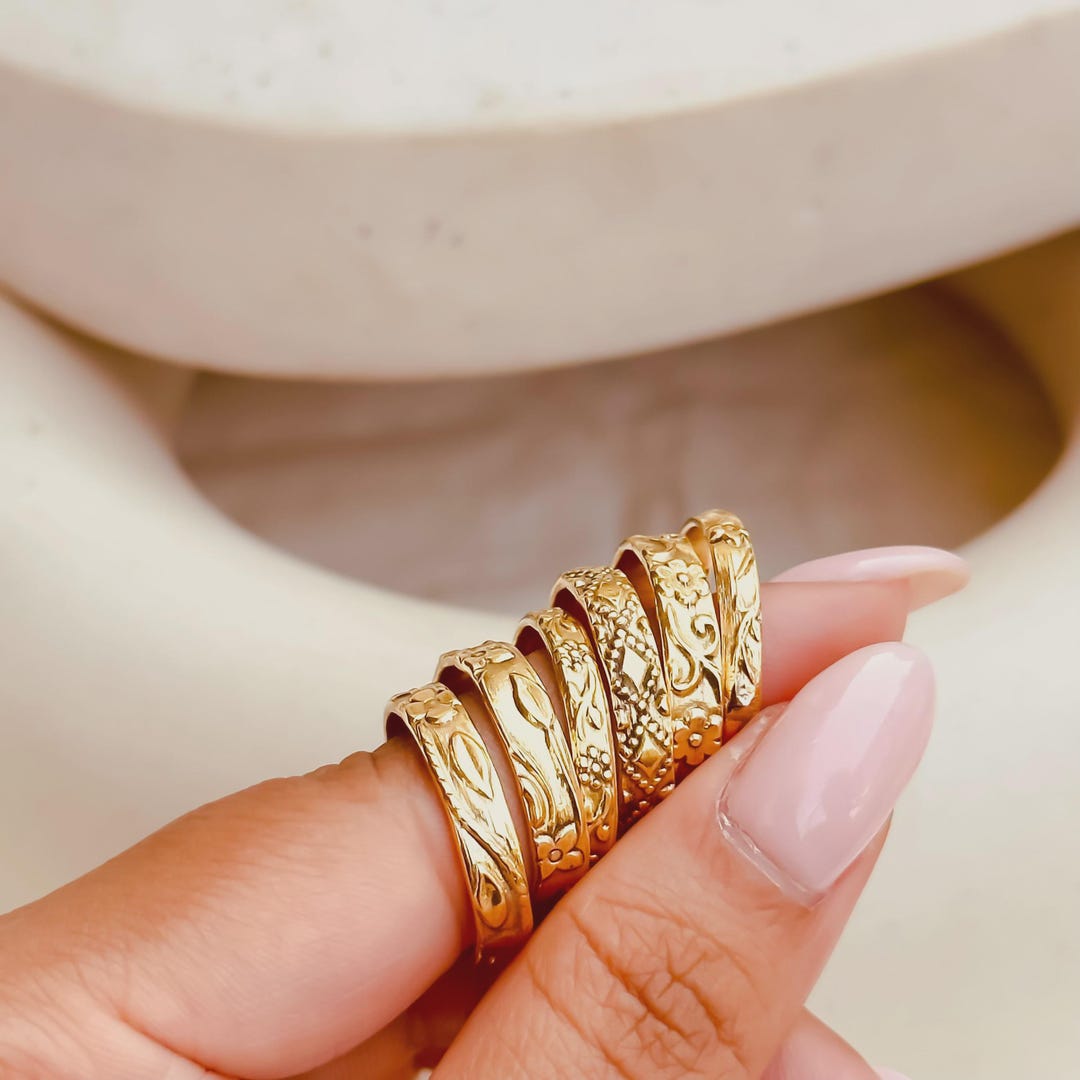 Sundance Stackable Rings Set Set of 6 Gold Filled Stackable Rings SET, Gold Anti-tarnish Rings Set ...