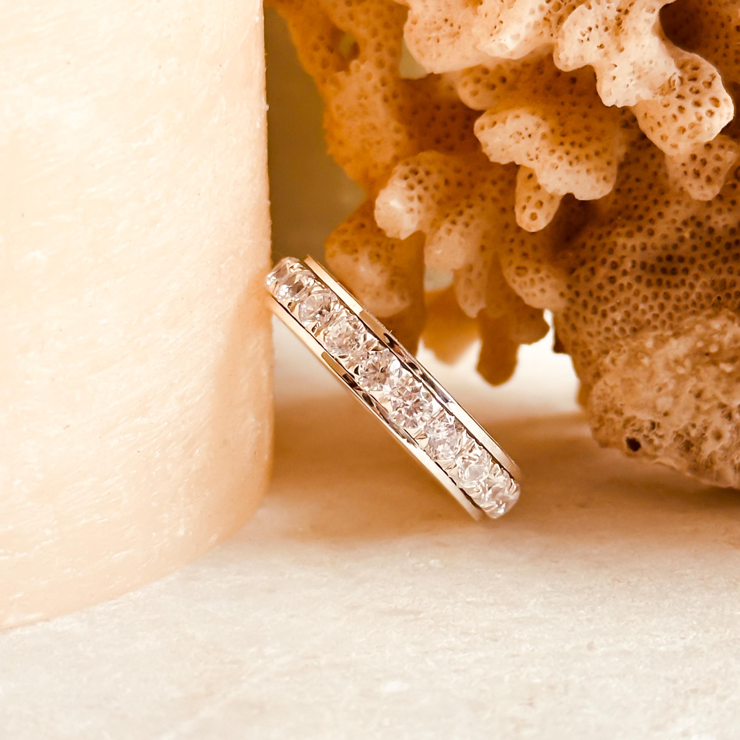 Diamond Eternity Spinner Ring, Diamond Bands, Silver 925 Fidget Spinner ...