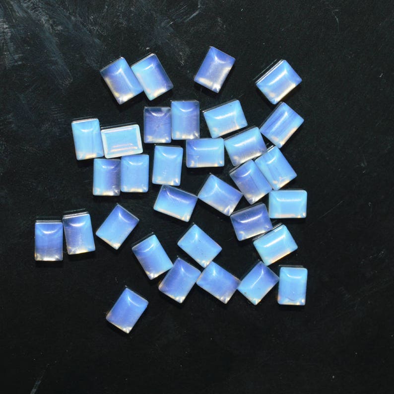 160 Pieces Lots White Opalite Gemstone Cabochon 7x5 Rectangle Shape Opalite Cabochon Loose Gemstones Opalite Lab Created Gemstone M108