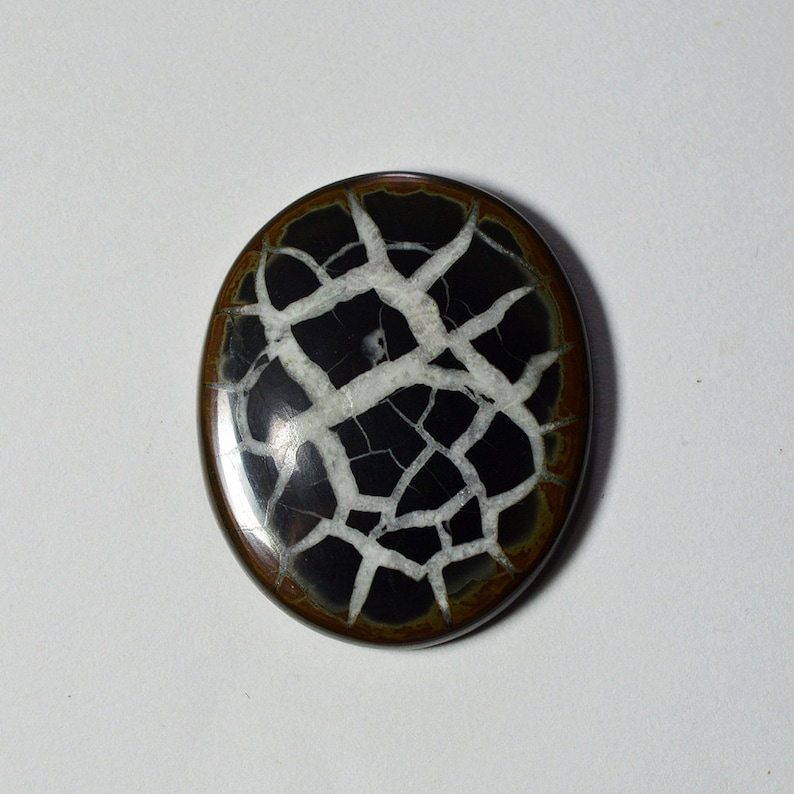 53 Cts Natural Septarian Cabochon Designer Septarian Loose Gemstone 35x29x5 MM G3692