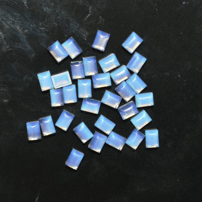 160 Pieces Lots White Opalite Gemstone Cabochon 7x5 Rectangle Shape Opalite Cabochon Loose Gemstones Opalite Lab Created Gemstone M108