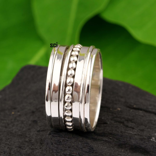 Sterling Silver 925 Spinner Ring, Anxiety Ring, Meditation Ring, Mothers day gifts, Silver Spinner Ring, simple everyday Ring, All Ring Size