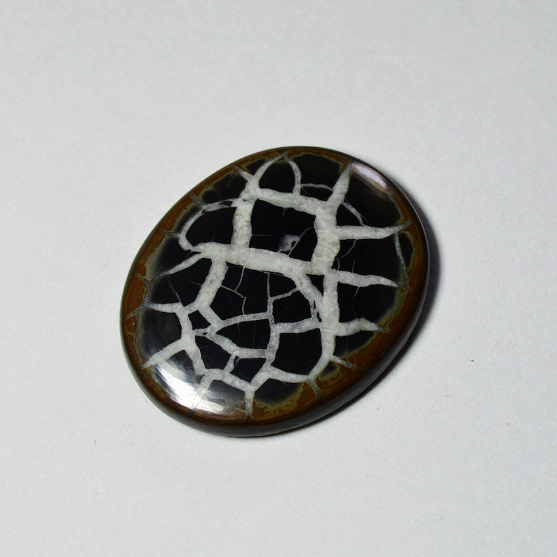 53 Cts Natural Septarian Cabochon Designer Septarian Loose Gemstone 35x29x5 MM G3692