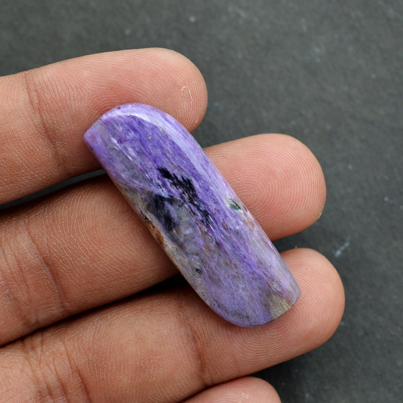 35 Cts Natural Charoite Gemstone Fancy Shape Loose Gemstone Handmade Polish Stone Craft Supplies 40x13x6 MM G3955