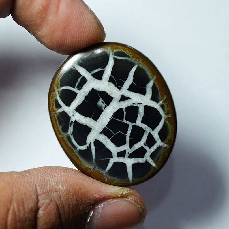 53 Cts Natural Septarian Cabochon Designer Septarian Loose Gemstone 35x29x5 MM G3692