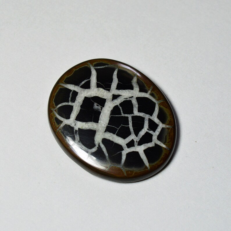 53 Cts Natural Septarian Cabochon Designer Septarian Loose Gemstone 35x29x5 MM G3692