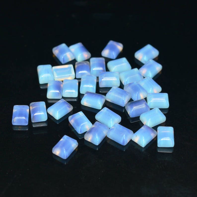 160 Pieces Lots White Opalite Gemstone Cabochon 7x5 Rectangle Shape Opalite Cabochon Loose Gemstones Opalite Lab Created Gemstone M108
