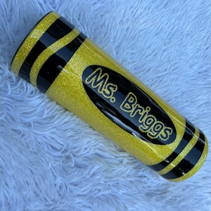 Teacher Crayon Tumbler | Glitter Tumbler | Teacher Gift | Stainless Steel Tumbler | Crayon Cup | Teacher Appreciation Gift | Glitter Cup