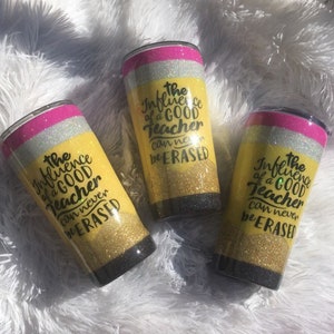 Glittered Pencil Tumbler | Teacher Gift | Teacher Appreciation Gift | Educator | Pencil Cup | Skinny Tumblef | Glitter Tumbler | Gift