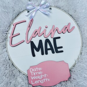 Pearl Border Hospital Door Hanger | Newborn | Baby Hospital Door Hanger | Hospital Door Hanger | Girl Door Hanger | Elegant Door Hanger