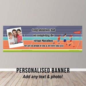 Personalised Marathon Banner Party Poster Virtual Half Marathon