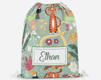 Personalised Flamingo Scenery Children/'s PE Swimming School Kids Drawstring Bag