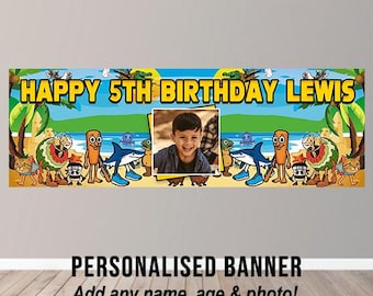 Personalised Brainrot Birthday Banner Kids Child's Fun Party Poster