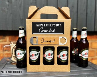 Personalised Happy Father's Day Grandad Gift Bottle Opener - Dad Gift, Beer Gift, Worlds Best Dad - Custom Beer Caddy
