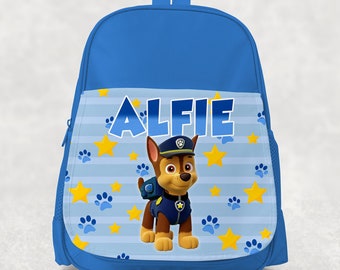 paw patrol personalised backpack