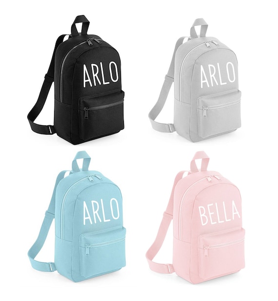 Printed Customised Kids School Rucksack Bag Personalised Name Mini Backpack