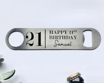 Personalised 21st Birthday Bottle Opener, 30th Birthday Gift For Him, Custom 21st Gift For Beer Lover, Milestone 21st Birthday Keepsake