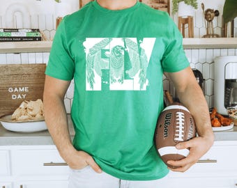 FLY Eagles T-Shirt, Philly Football Fan Gift, Kelly Green