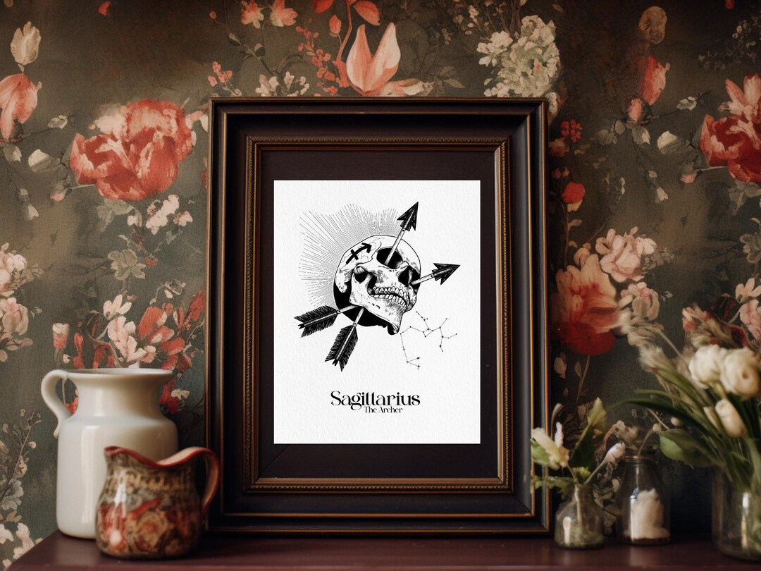 Sagittarius The Archer Zodiac Sign Giclee Print Original Drawing