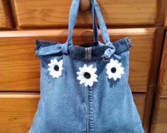 Jean with Floral decor Purse