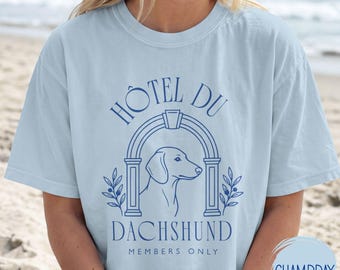 Comfort Colors Dachshund Vacation, Parisian Travel Sausage Dog Graphic Shirt