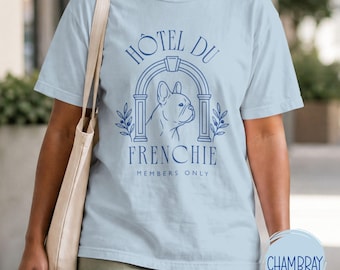 Comfort Colors Frenchie Shirt, Vintage Parisian Travel Vacation Dog Graphic Shirt