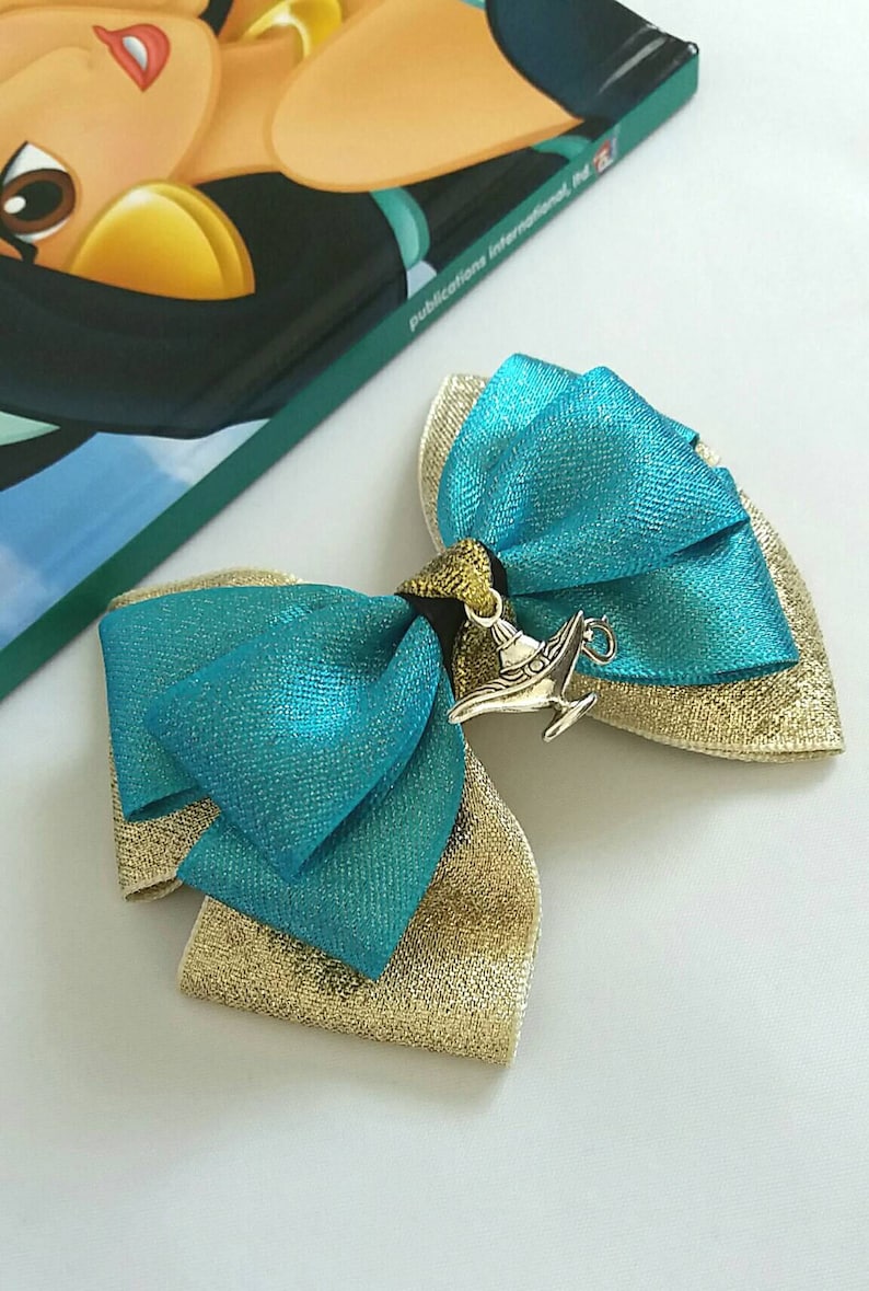 Disney Princess Jasmine Aladdin Themed Hair Bows Pinwheel Bow Clips Or Bobbles