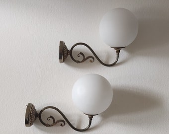 Frosted glass wall sconces, vintage french, french wall lights.